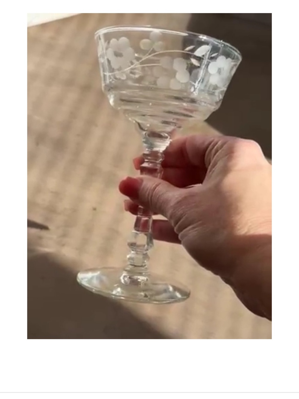 Libbey Rock Sharpe Berkley Floral Coupe Champagne Glasses - Clear Crystal - Picture 4 of 6